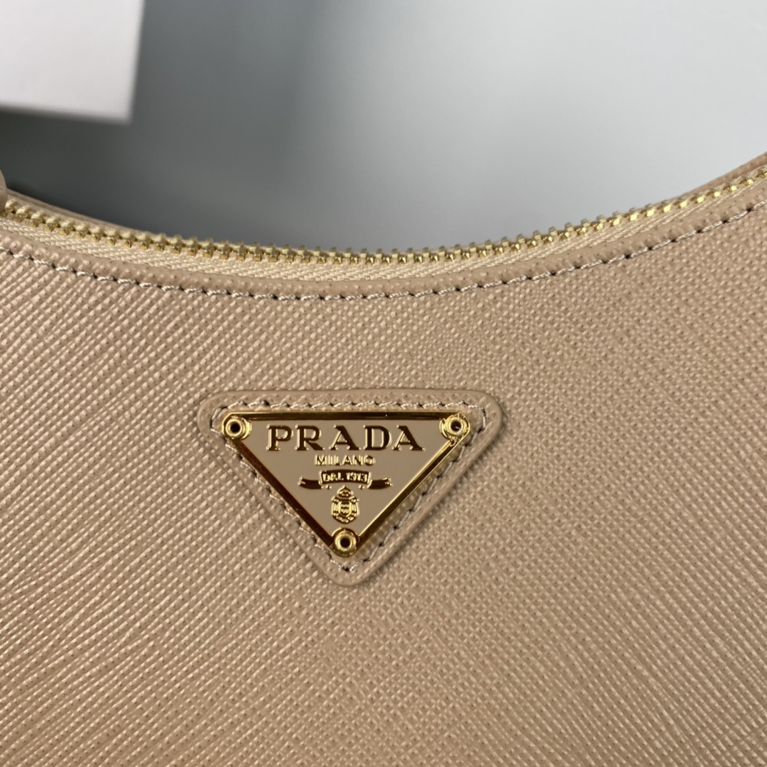 Prada Saffiano Leather Re Edition 2005 Shoulder Bag Cameo Beige 1BH204